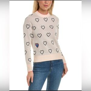 Roller Rabbit Pink Hearts Intarsia Sweater In Nocolor